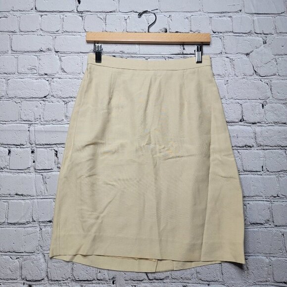 Vintage Ralph Lauren Classic Beige Straight Skirt Size 8 - Picture 1 of 10